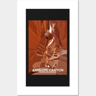 Antelope Canyon Navajo Land Arizona Vintage Minimal Retro Travel Poster Posters and Art